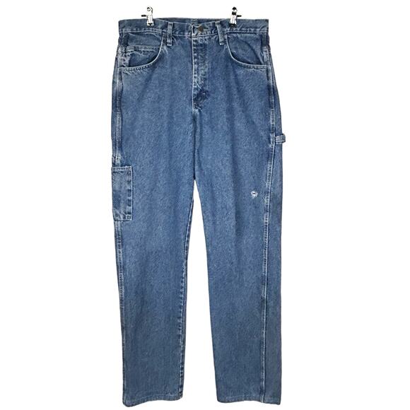 Bulwark FR Men Jeans Size 34 Blue Flame Resistant Carpenter Style Heavy Denim - Picture 1 of 11